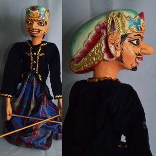 Indonesien Javanese Wayang Golek Marionette Wooden Carved Rod Puppet Jawa Gn10 photo