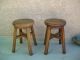 Very Rare Chinese Antique Round Wooden Stool Set Of 4 Pcs. ,  18inch H. Chairs photo 1