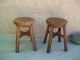 Very Rare Chinese Antique Round Wooden Stool Set Of 4 Pcs. ,  18inch H. Chairs photo 2