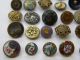 36 Antique Vintage Metal Buttons Victorian Cut Steel Old Brass Enamel Tinies Buttons photo 1