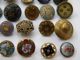 36 Antique Vintage Metal Buttons Victorian Cut Steel Old Brass Enamel Tinies Buttons photo 2