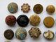 36 Antique Vintage Metal Buttons Victorian Cut Steel Old Brass Enamel Tinies Buttons photo 4