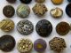 36 Antique Vintage Metal Buttons Victorian Cut Steel Old Brass Enamel Tinies Buttons photo 6