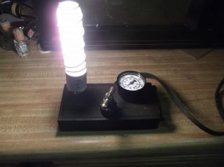 Vintage Wood Starrett Micrometer Box Desk Lamp Steampunk / Industrial Desk Lamp photo