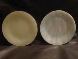 Chinese Nephrite? Jade Snuff Bottle Plate Seal Mark Bottom 2 Pcs For 1 Bid Mark photo