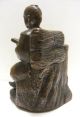 Real Japanese Old Bizen Ware Statue Figure Fine Work Marked Statues photo 3