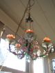 Vtg Antique Italian Murano Art Venetian Glass Chandelier Pink Crystal Lamp Chandeliers, Fixtures, Sconces photo 10