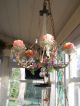 Vtg Antique Italian Murano Art Venetian Glass Chandelier Pink Crystal Lamp Chandeliers, Fixtures, Sconces photo 11
