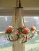 Vtg Antique Italian Murano Art Venetian Glass Chandelier Pink Crystal Lamp Chandeliers, Fixtures, Sconces photo 1