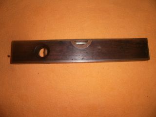 Vintage Wood And Brass Carpenters Level,  Is Either Rosewood Or Mahogany photo