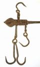 Antique Steelyard Scale C.  1780 Hanging Balance Blacksmith Iron 4 - Hooks No Weight Scales photo 3