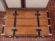 Refinished Flat Top Steamer Trunk Antique Chest With Straps & Lock With Key 1800-1899 photo 1