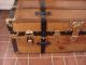 Refinished Flat Top Steamer Trunk Antique Chest With Straps & Lock With Key 1800-1899 photo 2