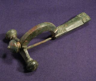 Roman Bronze Crossbow Brooch / Fibula photo