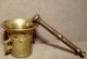 X - Solid Brass Small Two Handle Mortar & Matching 3 1/2 
