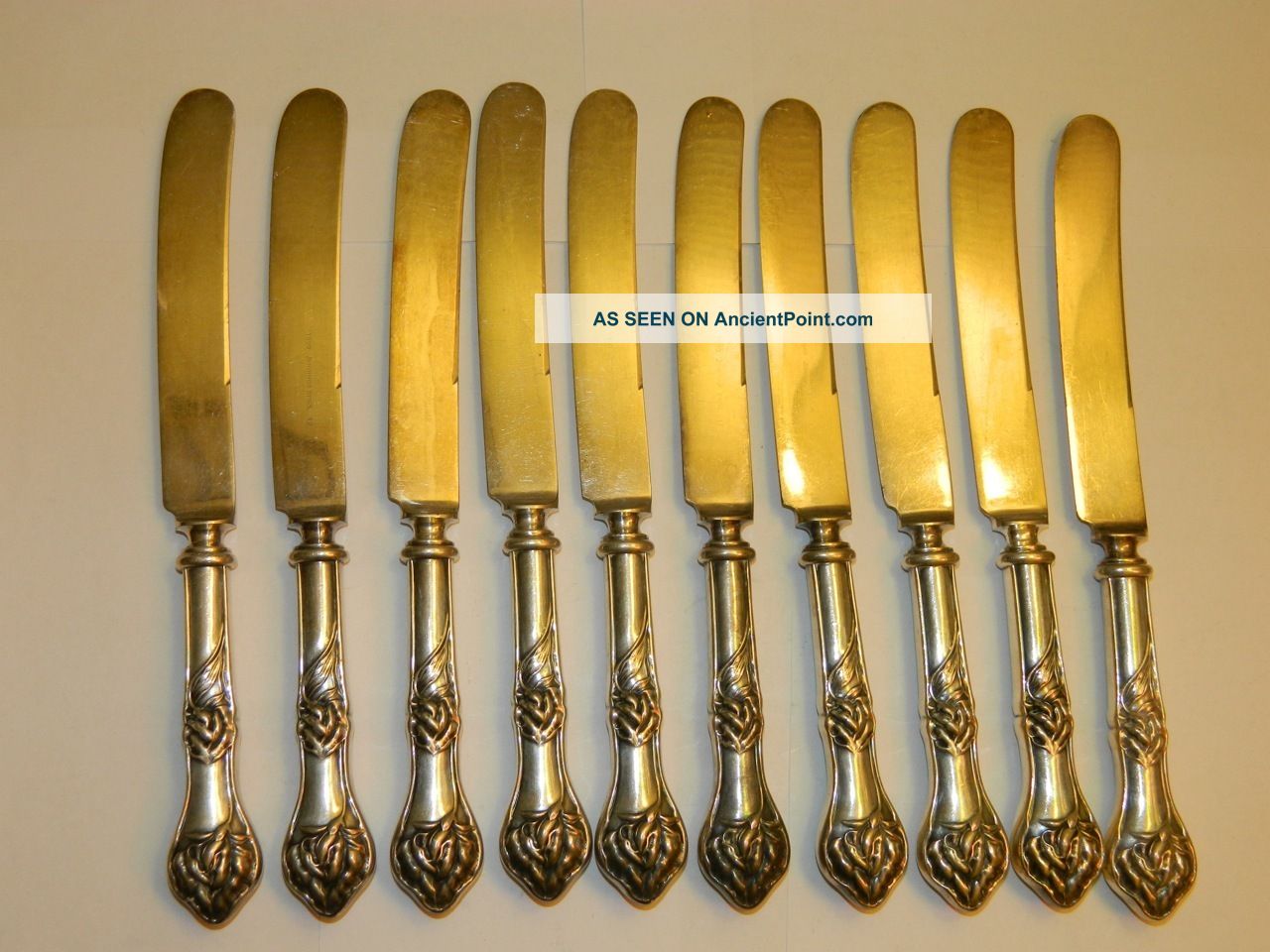 Antique Silverware Flatware Art Nouveau Sweet Pea Dinner Hollow Knife 1906 Other photo
