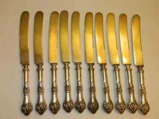 Antique Silverware Flatware Art Nouveau Sweet Pea Dinner Hollow Knife 1906 photo