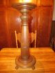 American Tiger Oak Antique Plant Fern Candle Lamp Stand Pedestal Early 1900 ' S 1900-1950 photo 1