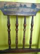 18c Hand Painted Landscape Scene Rope Seat Wood Peg Jointed Chair Pair Pre-1800 photo 1