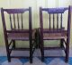 18c Hand Painted Landscape Scene Rope Seat Wood Peg Jointed Chair Pair Pre-1800 photo 3