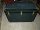 Antique Flat Top Steamer Travel Railroad Trunk Storage Chest With Inserts 1900-1950 photo 3