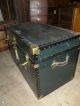 Antique Flat Top Steamer Travel Railroad Trunk Storage Chest With Inserts 1900-1950 photo 5