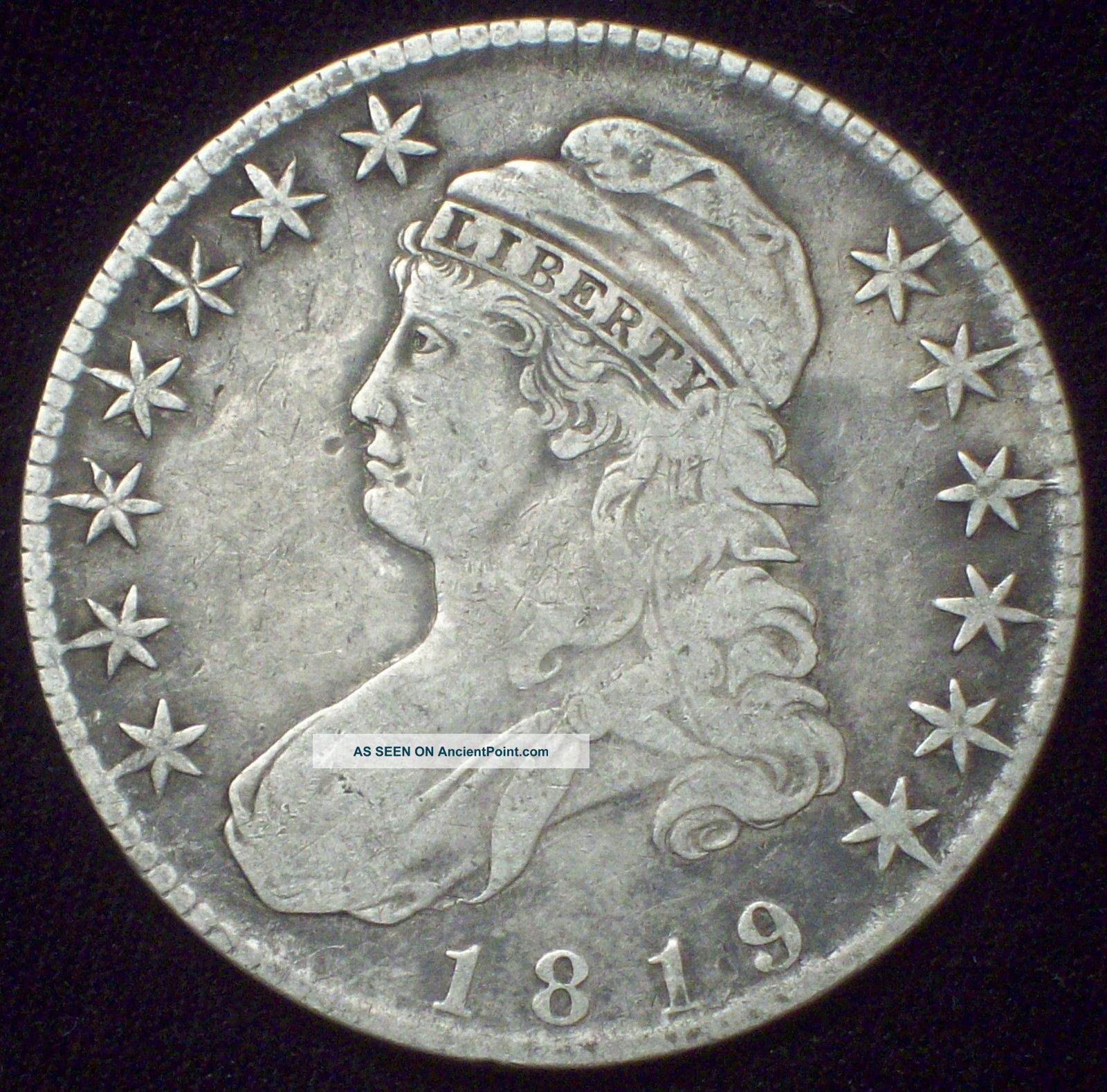 1819 Bust Half Dollar Silver O - 115 Rarity 3 Rare Vf 