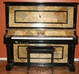 Antique Beckwith Cabinet Grand Chicago Piano photo