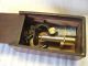 Early Brass & Iron Single Pillar Microscope Accessories & Wooden Box Other photo 3