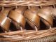 Vintage Hand Crafted Woven Splint Shaved Wood & Twine Splint Basket W/handles Primitives photo 8