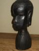 Older Vintage Ebony Wood Hand Carved African Tribal Art Bust Statue Sculptures & Statues photo 2