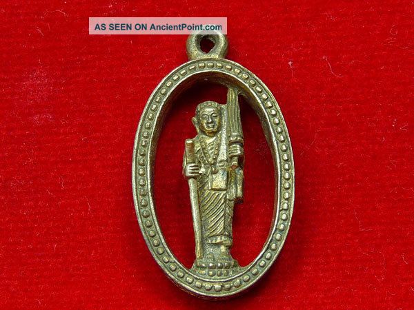 Phra Sevari Buddha Great Lucky Pendant Silver Antigues Thai Amulets Amulets photo