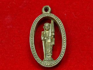 Phra Sevari Buddha Great Lucky Pendant Silver Antigues Thai Amulets photo