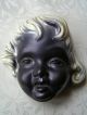 Vintage Mid Century German Ceramic Head Wall Mask Girl Face 50 ' S - 60 ' S Figurines photo 3