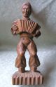 Antique Vintage Wooden Figure Accordion Player Musician Hand - Carved Carved Figures photo 1
