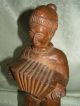Antique Vintage Wooden Figure Accordion Player Musician Hand - Carved Carved Figures photo 2