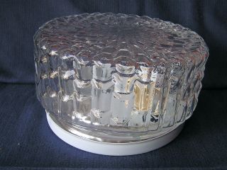 Vintage German Flushmount Glass Lamp Sconce/ceiling Lamp 60 ' S G003 photo