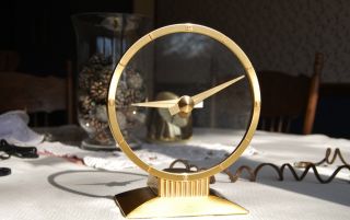 1950 ' S Jefferson Golden Hour Clock Mid Century Eames Art Deco 24k Gold Plated photo