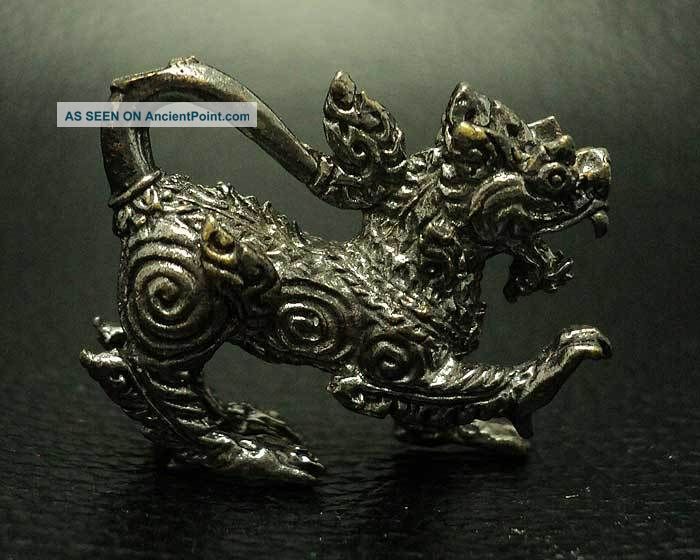 Lp Hong Singha Statue V.  Wealth Rich Luck Happy Thai Amulet [temple Box] Amulets photo