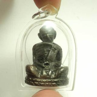 Old Casting Ancient Style Statue Lp Tim Yantra Real Thai Amulet photo