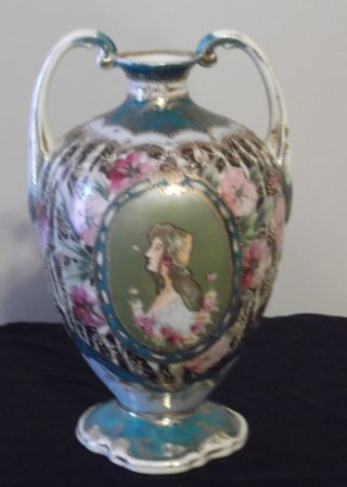 A Hand Painted Vase, ,  Believed To Be Nippon photo