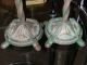 Art Deco Metal Tulip & Paw Feet Candlesticks Metalware photo 4