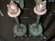 Art Deco Metal Tulip & Paw Feet Candlesticks Metalware photo 6