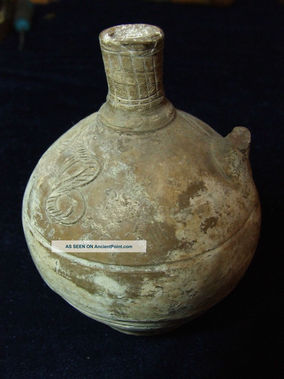 An Ancient Roman Pottery Ewer,  Incised Decoration.  Nr Roman photo