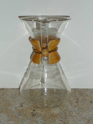 Chemex Glass Coffee Maker 11 ¼” 13 Cup Pyrex Carafe W/ Lid Cm - 4 Box photo