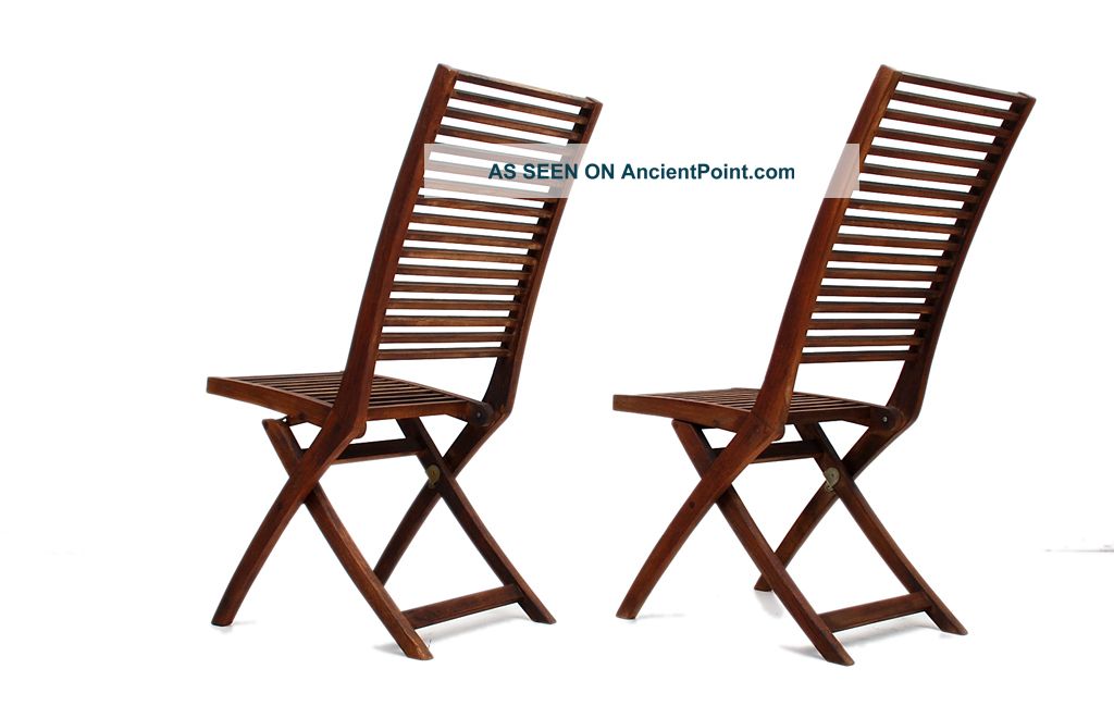 Teak Folding Patio Chairs Vintage Retro