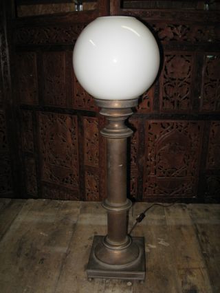 Vtg Mid Century Modern Globe Ball Shade Lamp Parlor Banquet Light photo