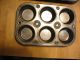 8 Pieces Vintage Metal Kitchen Bake Pans Muffin Bread Loaf Cake Cupcakes Primitives photo 5