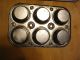 8 Pieces Vintage Metal Kitchen Bake Pans Muffin Bread Loaf Cake Cupcakes Primitives photo 6