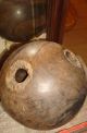 Antique Vintage 2 Hole Wood Wooden Bowling Ball 6lbs Primitives photo 1